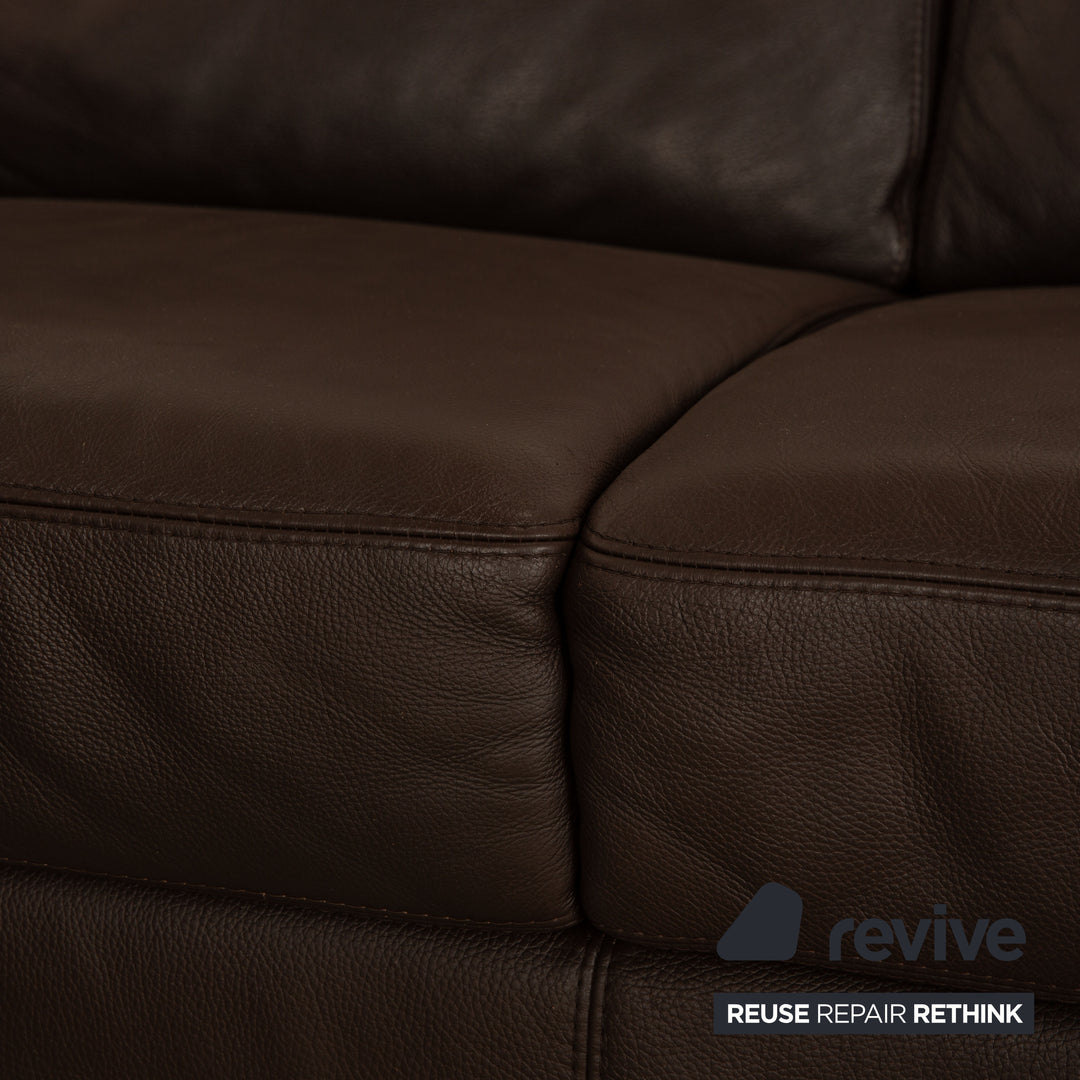 Willi Schillig Leather Corner Sofa Brown Sofa Couch