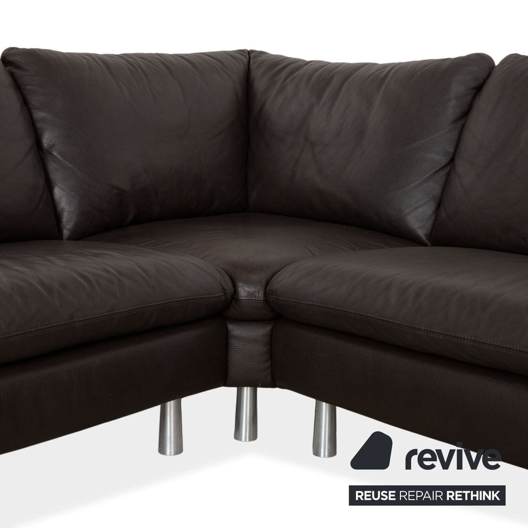 Willi Schillig Leather Corner Sofa Brown Sofa Couch