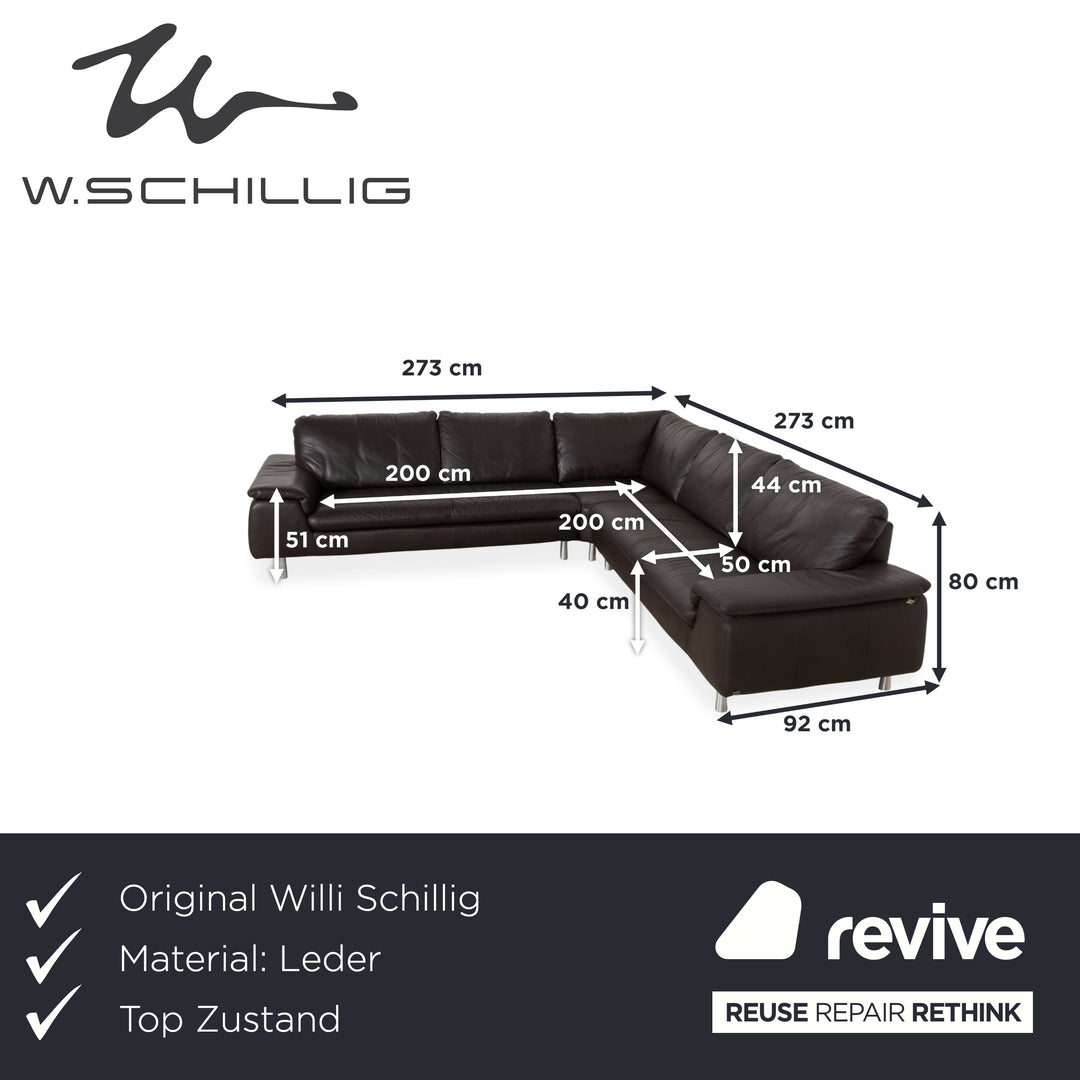 Willi Schillig Leather Corner Sofa Brown Sofa Couch