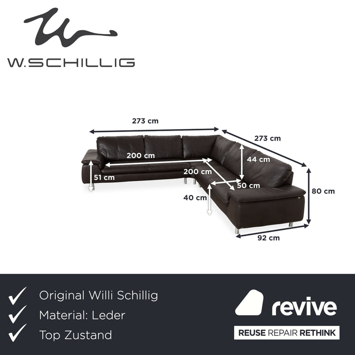 Willi Schillig Leather Corner Sofa Brown Sofa Couch