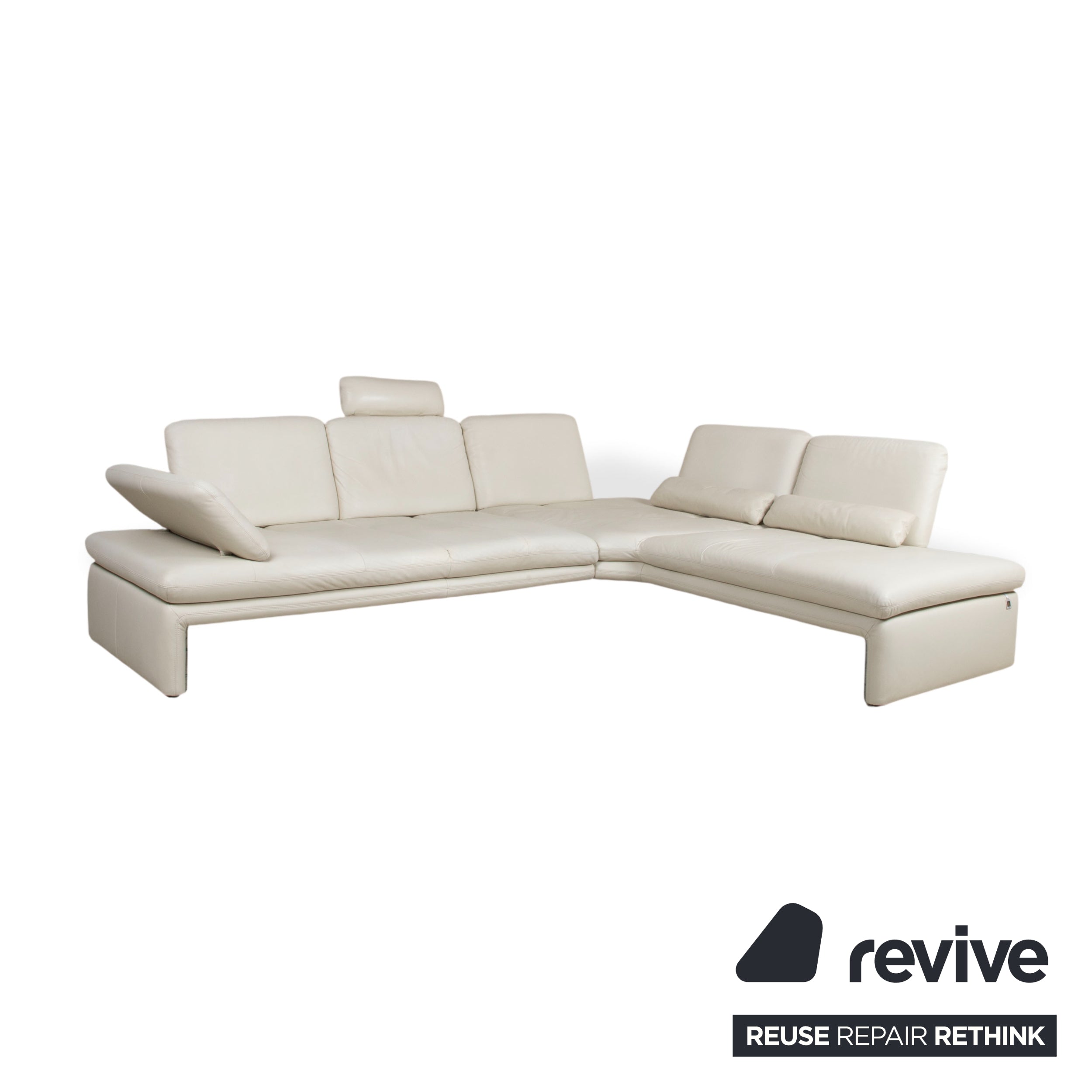 Willi Schillig Leder Ecksofa Creme Beige Sofa Couch manuelle Funktion