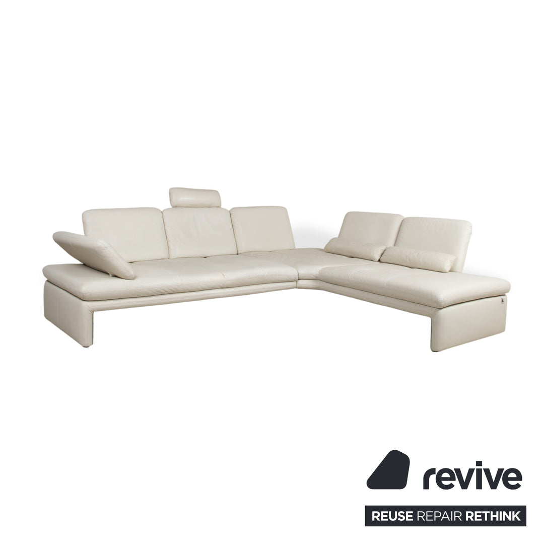 Willi Schillig Leder Ecksofa Creme Beige Sofa Couch manuelle Funktion