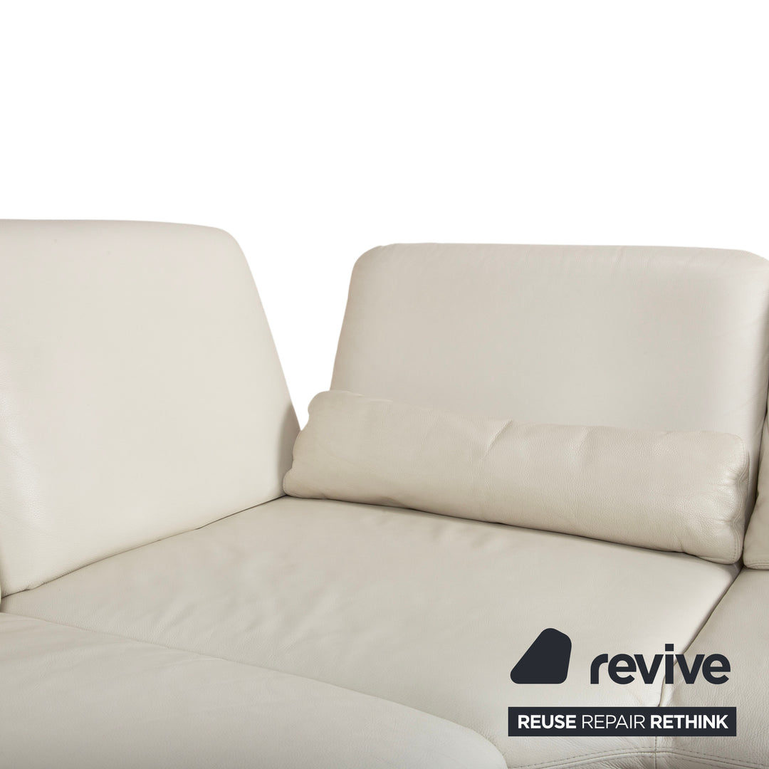 Willi Schillig Leder Ecksofa Creme Beige Sofa Couch manuelle Funktion