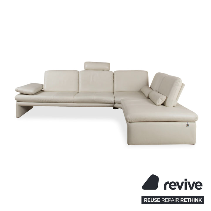 Willi Schillig Leder Ecksofa Creme Beige Sofa Couch manuelle Funktion