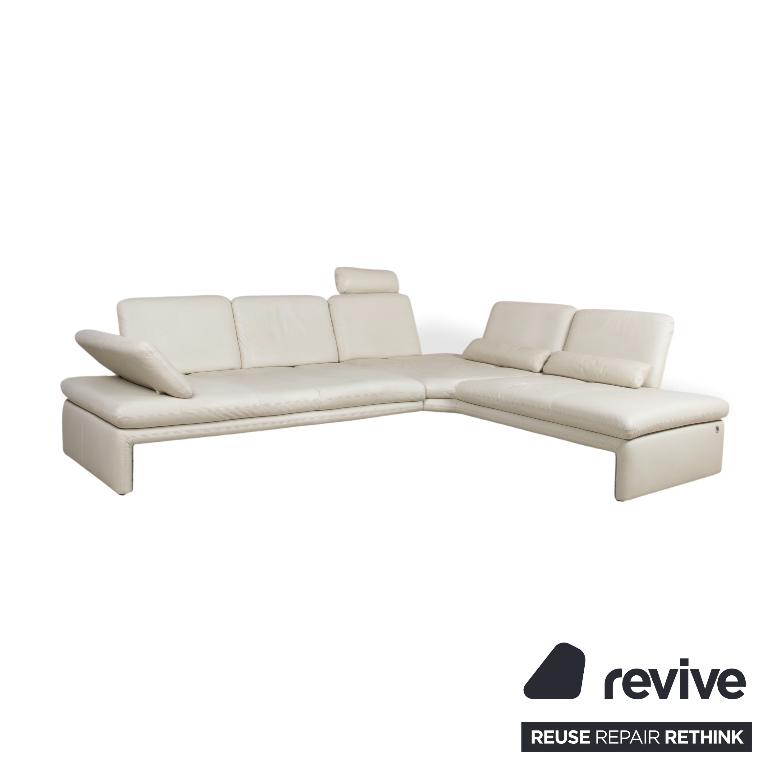 Willi Schillig Leder Ecksofa Creme Beige Sofa Couch manuelle Funktion