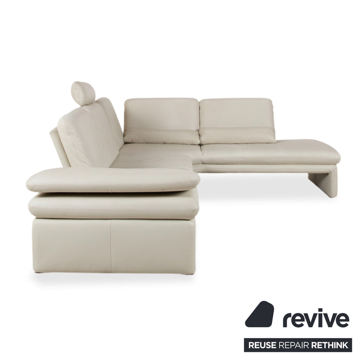 Willi Schillig Leder Ecksofa Creme Beige Sofa Couch manuelle Funktion