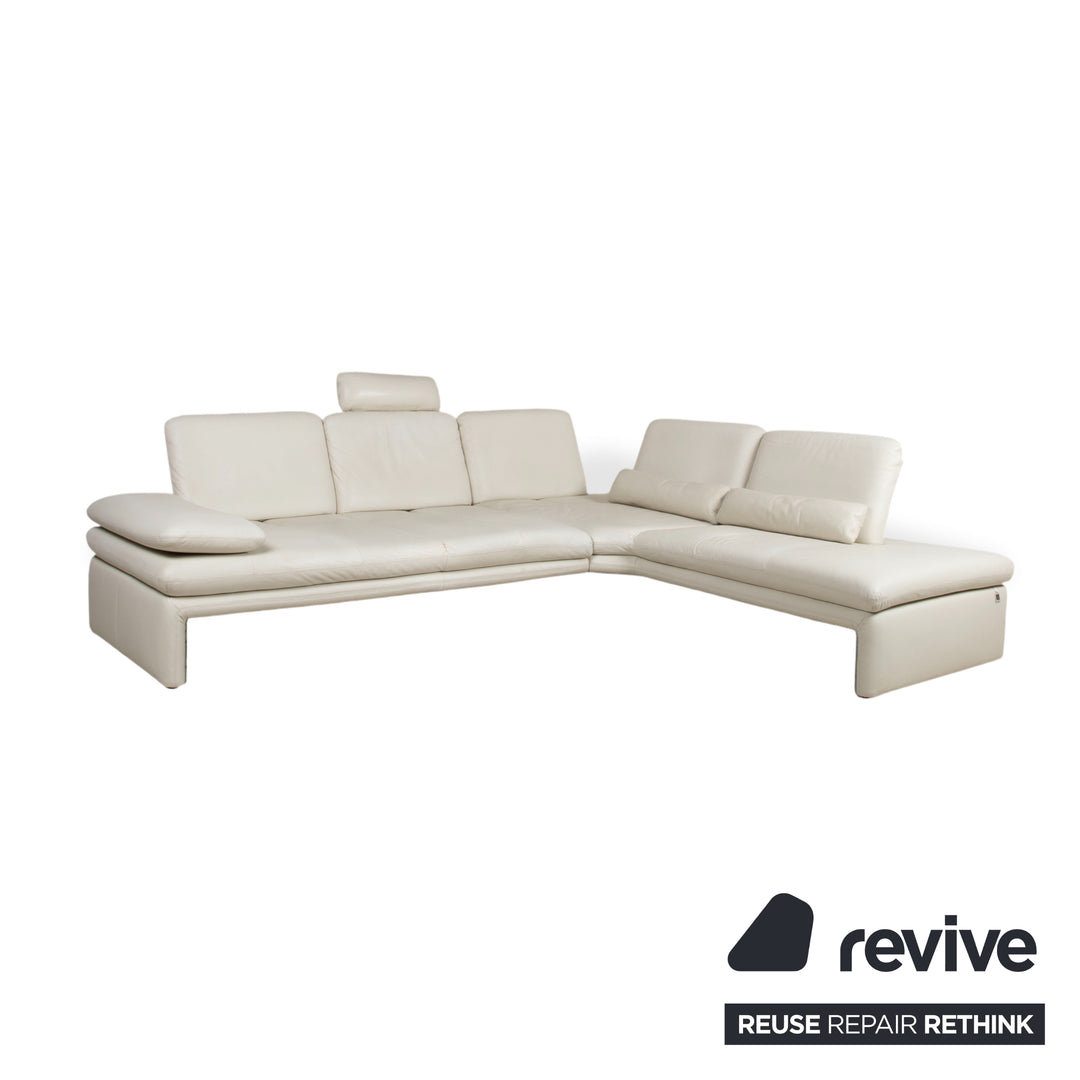 Willi Schillig Leder Ecksofa Creme Beige Sofa Couch manuelle Funktion