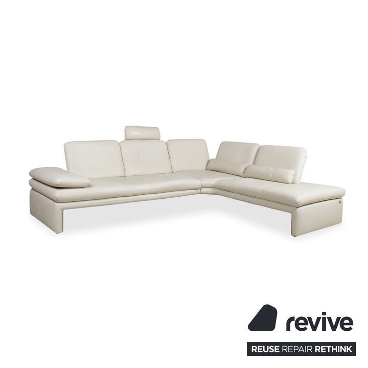 Willi Schillig Leder Ecksofa Creme Beige Sofa Couch manuelle Funktion