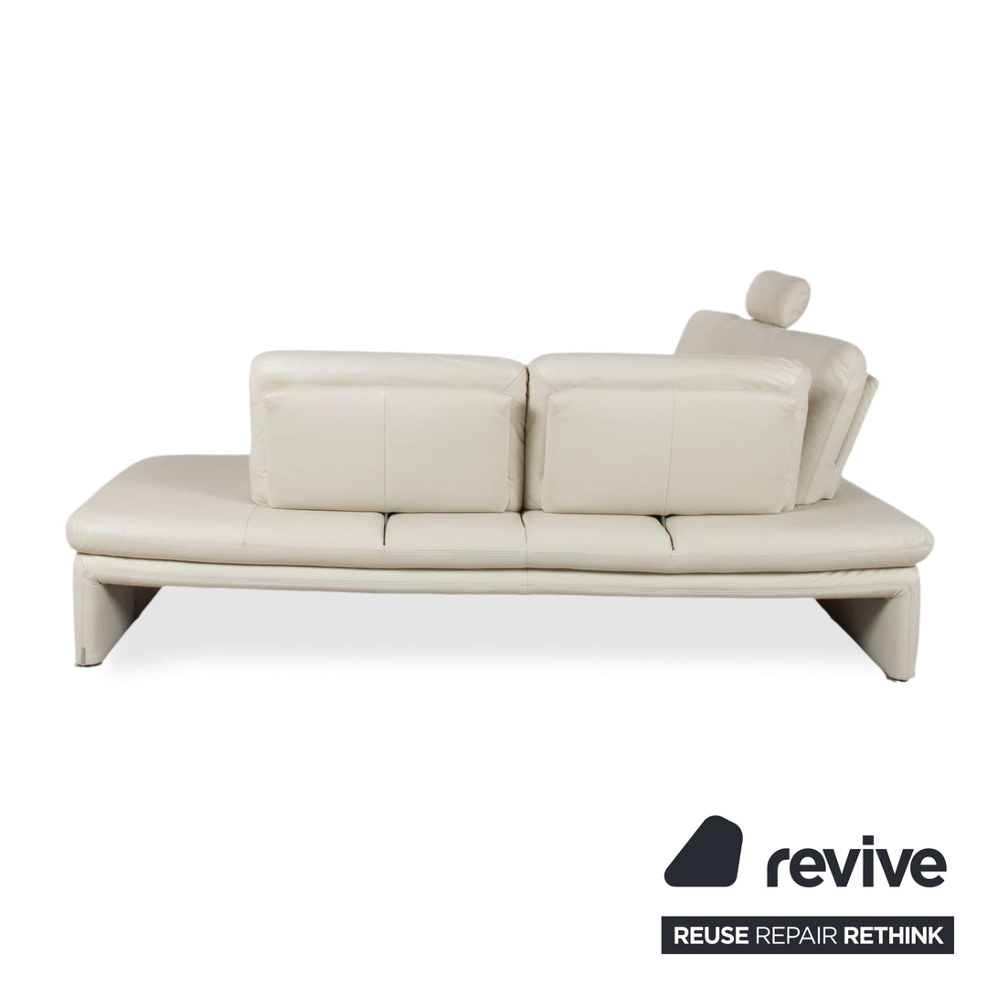 Willi Schillig Leder Ecksofa Creme Beige Sofa Couch manuelle Funktion