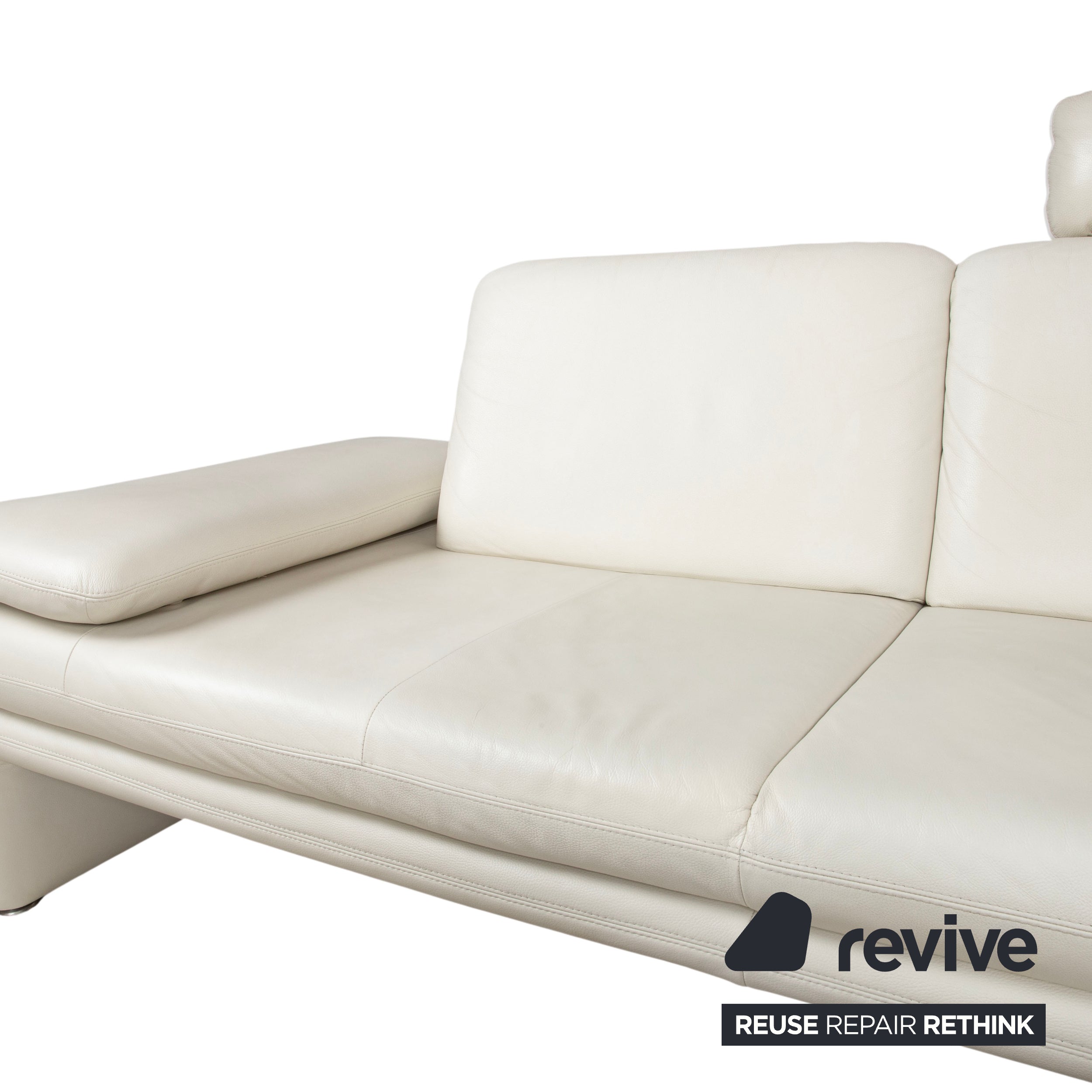 Willi Schillig Leder Ecksofa Creme Beige Sofa Couch manuelle Funktion