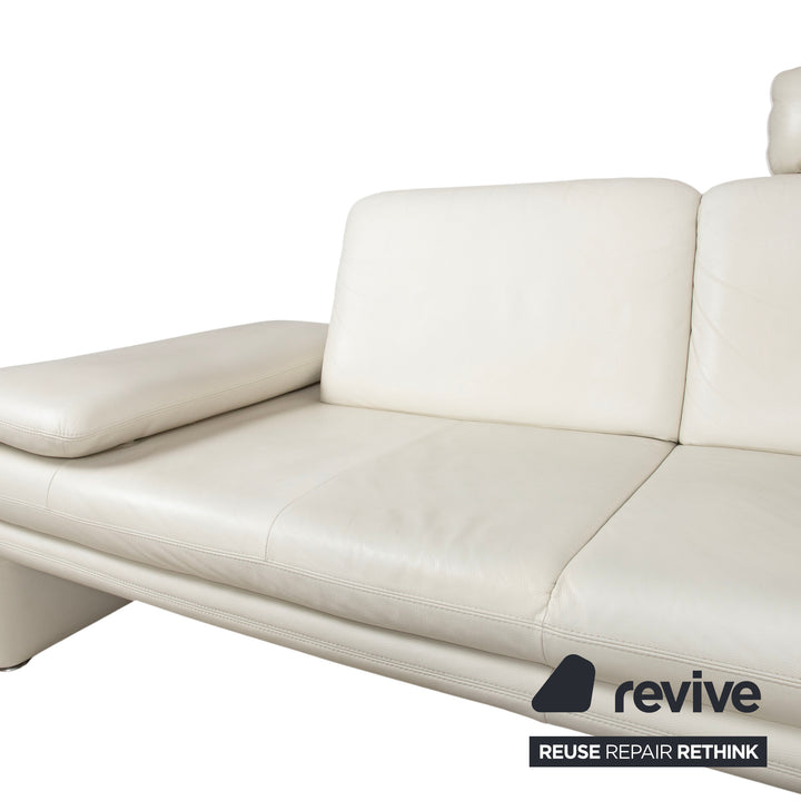 Willi Schillig Leder Ecksofa Creme Beige Sofa Couch manuelle Funktion