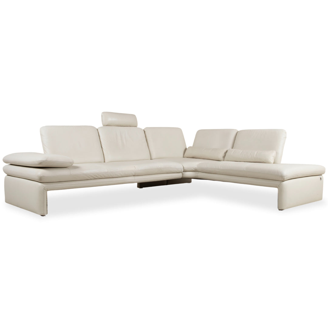 Willi Schillig Leder Ecksofa Creme Beige Sofa Couch manuelle Funktion