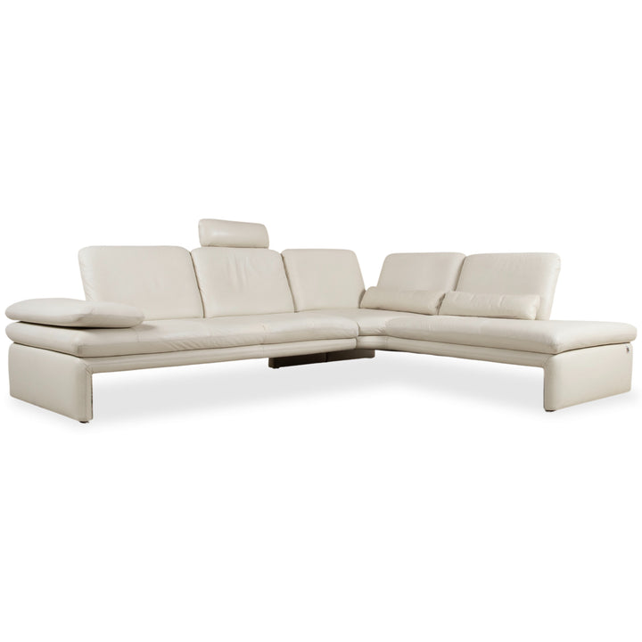 Willi Schillig Leder Ecksofa Creme Beige Sofa Couch manuelle Funktion