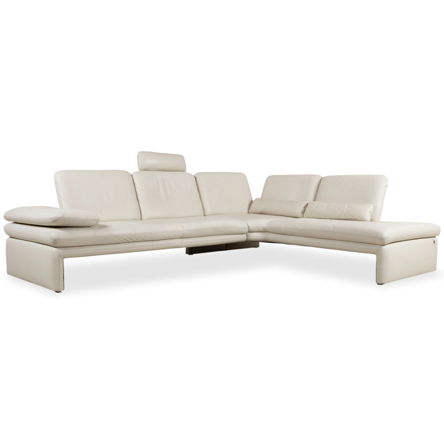 Willi Schillig Leder Ecksofa Creme Beige Sofa Couch manuelle Funktion