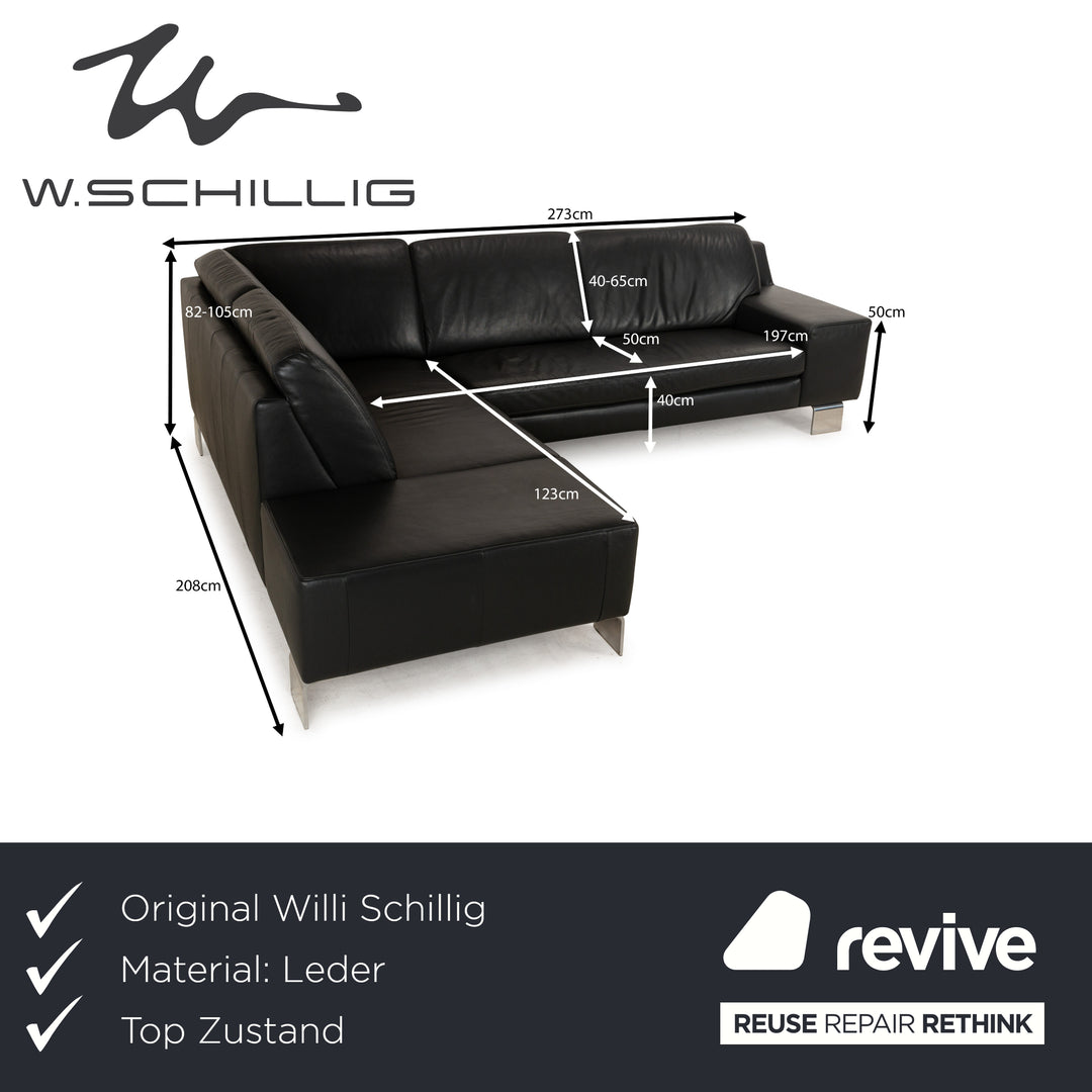 Willi Schillig leather corner sofa grey sofa couch