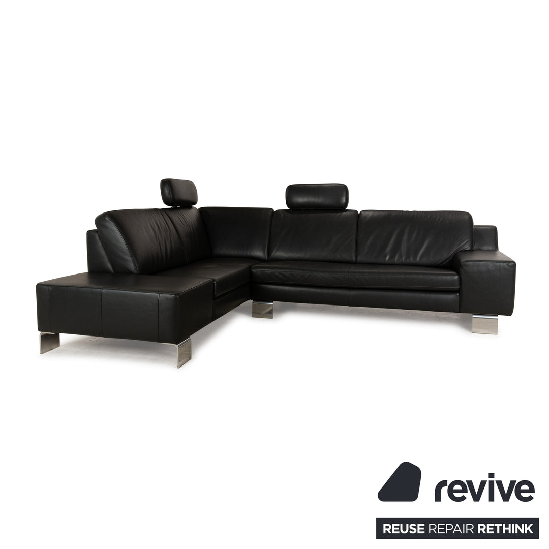 Willi Schillig leather corner sofa grey sofa couch