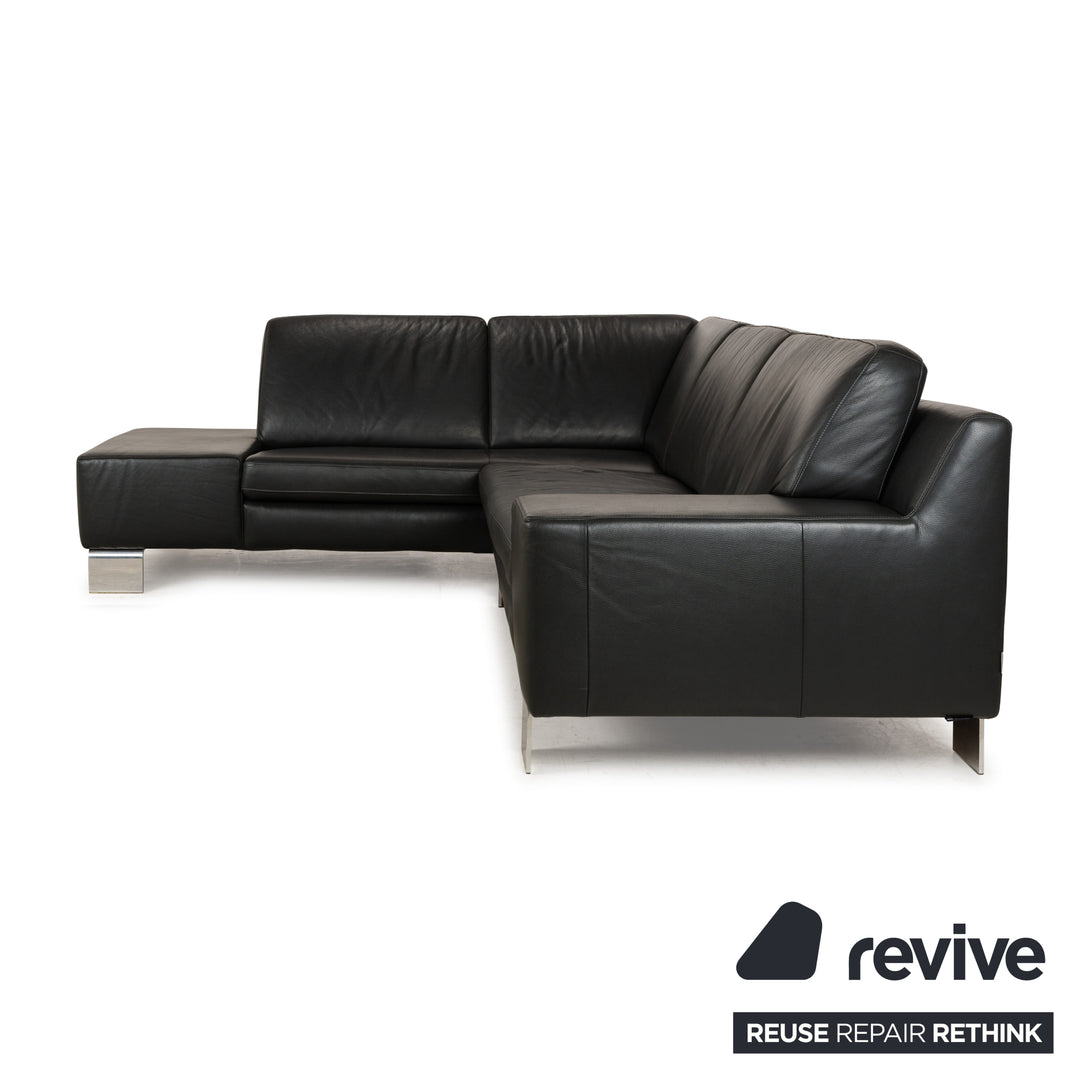 Willi Schillig leather corner sofa grey sofa couch