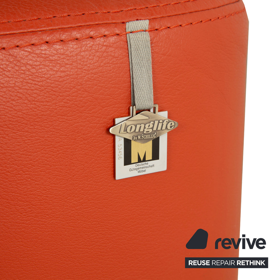 Willi Schillig canapé d'angle en cuir orange chaise longue canapé droit canapé