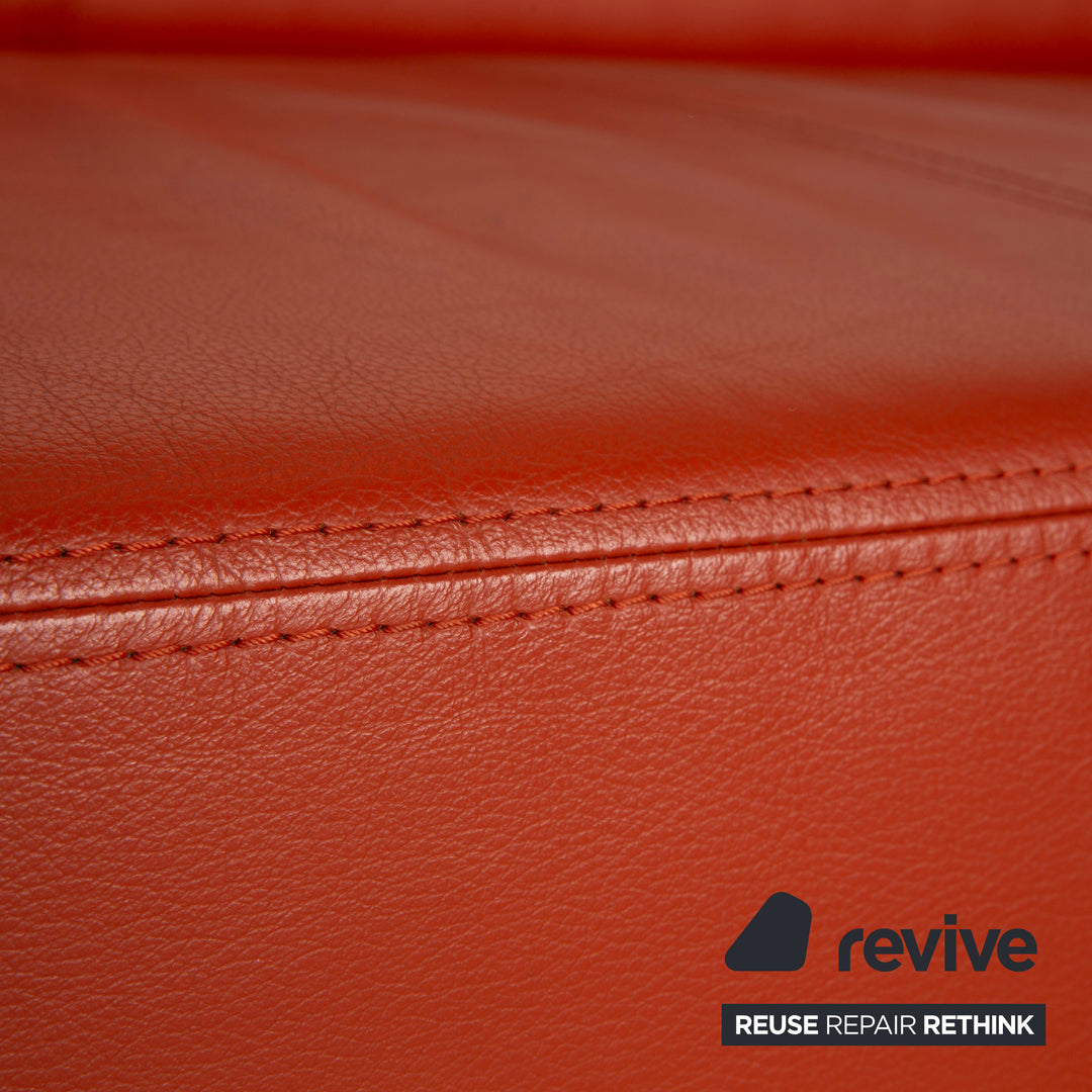 Willi Schillig Leder Ecksofa Orange Recamiere rechts Sofa Couch