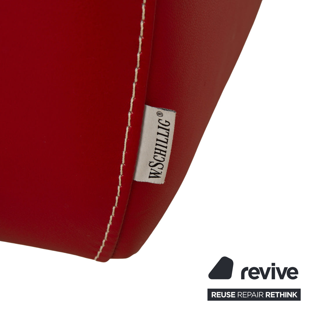 Willi Schillig Leder Ecksofa Rot manuelle Funktion Sofa Couch
