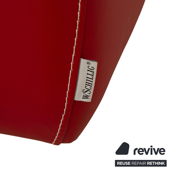 Willi Schillig Leder Ecksofa Rot manuelle Funktion Sofa Couch