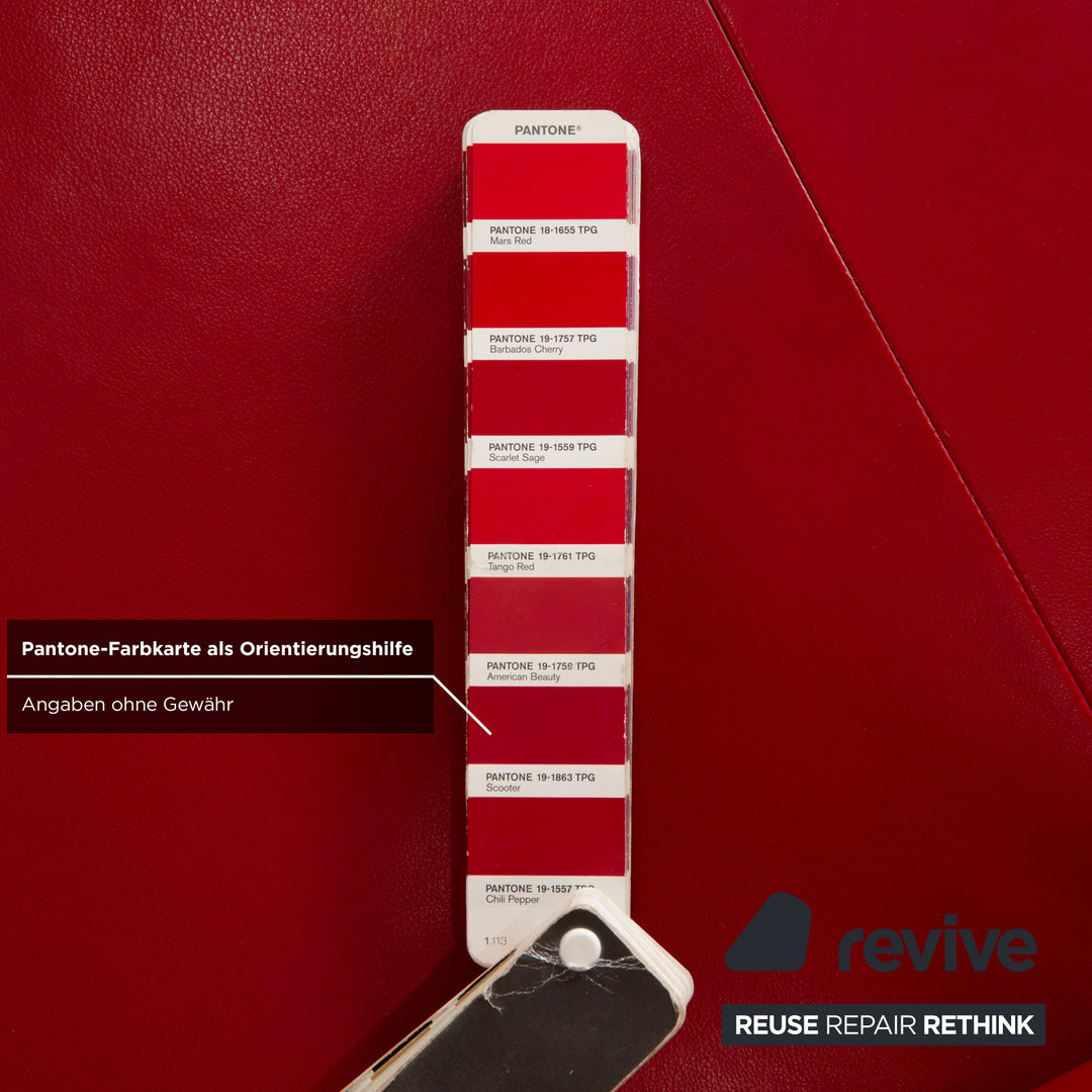 Willi Schillig leather corner sofa red manual function sofa couch