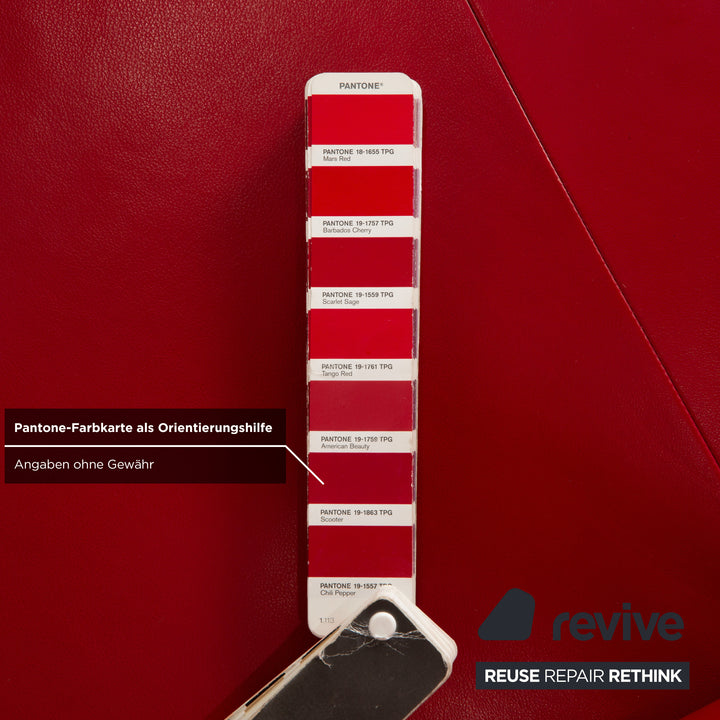 Willi Schillig leather corner sofa red manual function sofa couch