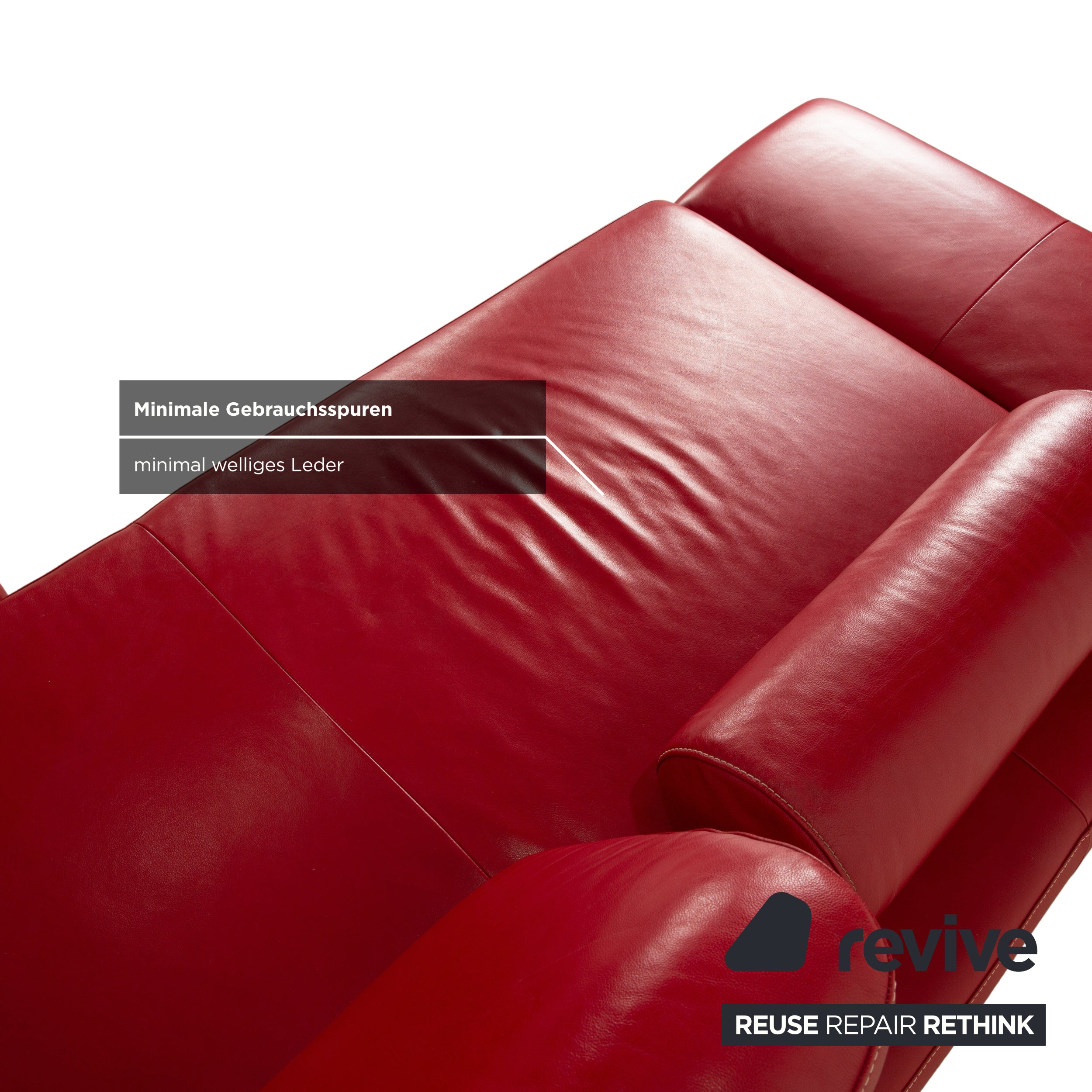 Willi Schillig Leder Ecksofa Rot manuelle Funktion Sofa Couch