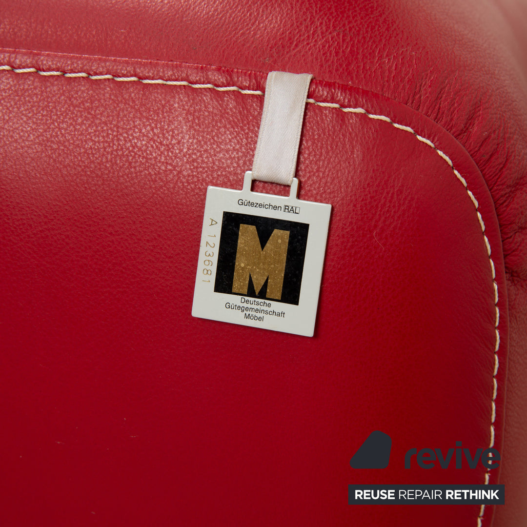 Willi Schillig leather corner sofa red manual function sofa couch