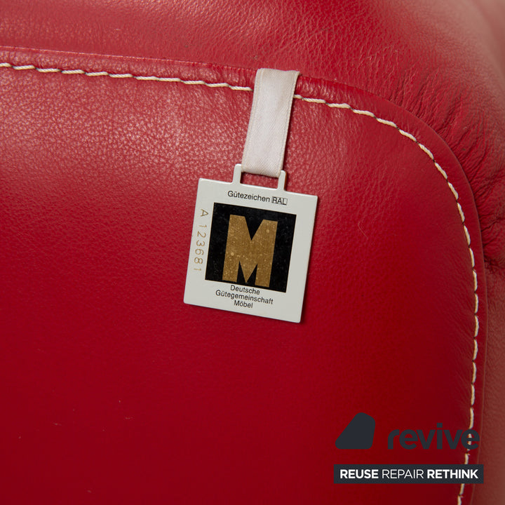 Willi Schillig leather corner sofa red manual function sofa couch