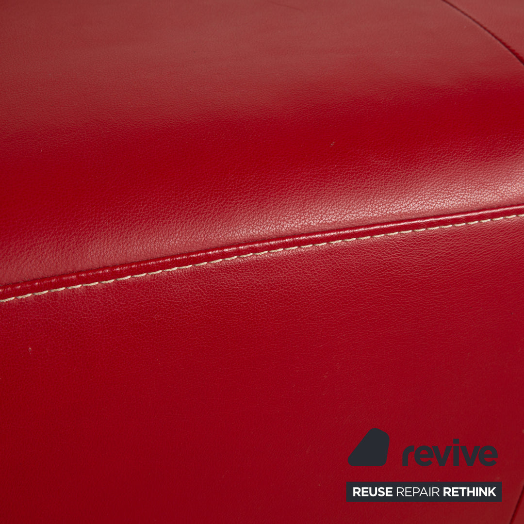 Willi Schillig Leder Ecksofa Rot manuelle Funktion Sofa Couch