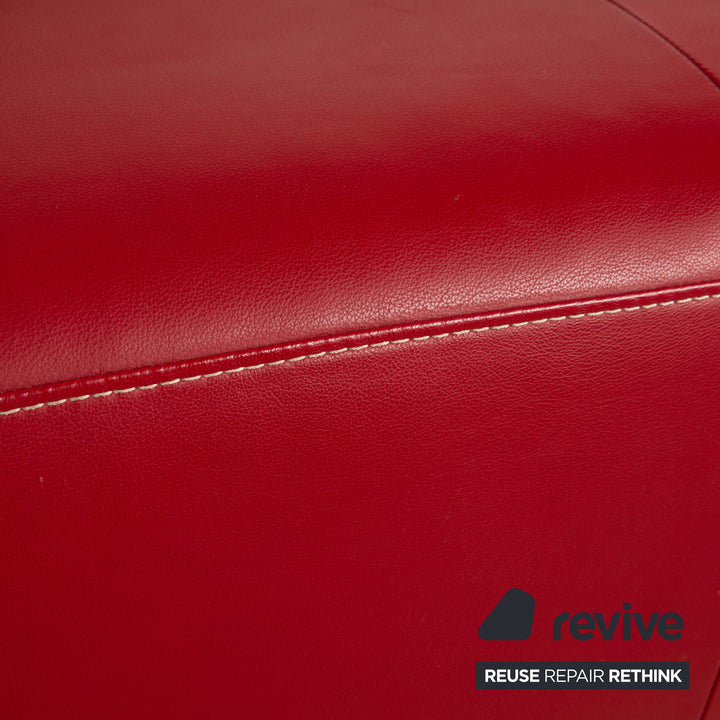 Willi Schillig Leder Ecksofa Rot manuelle Funktion Sofa Couch