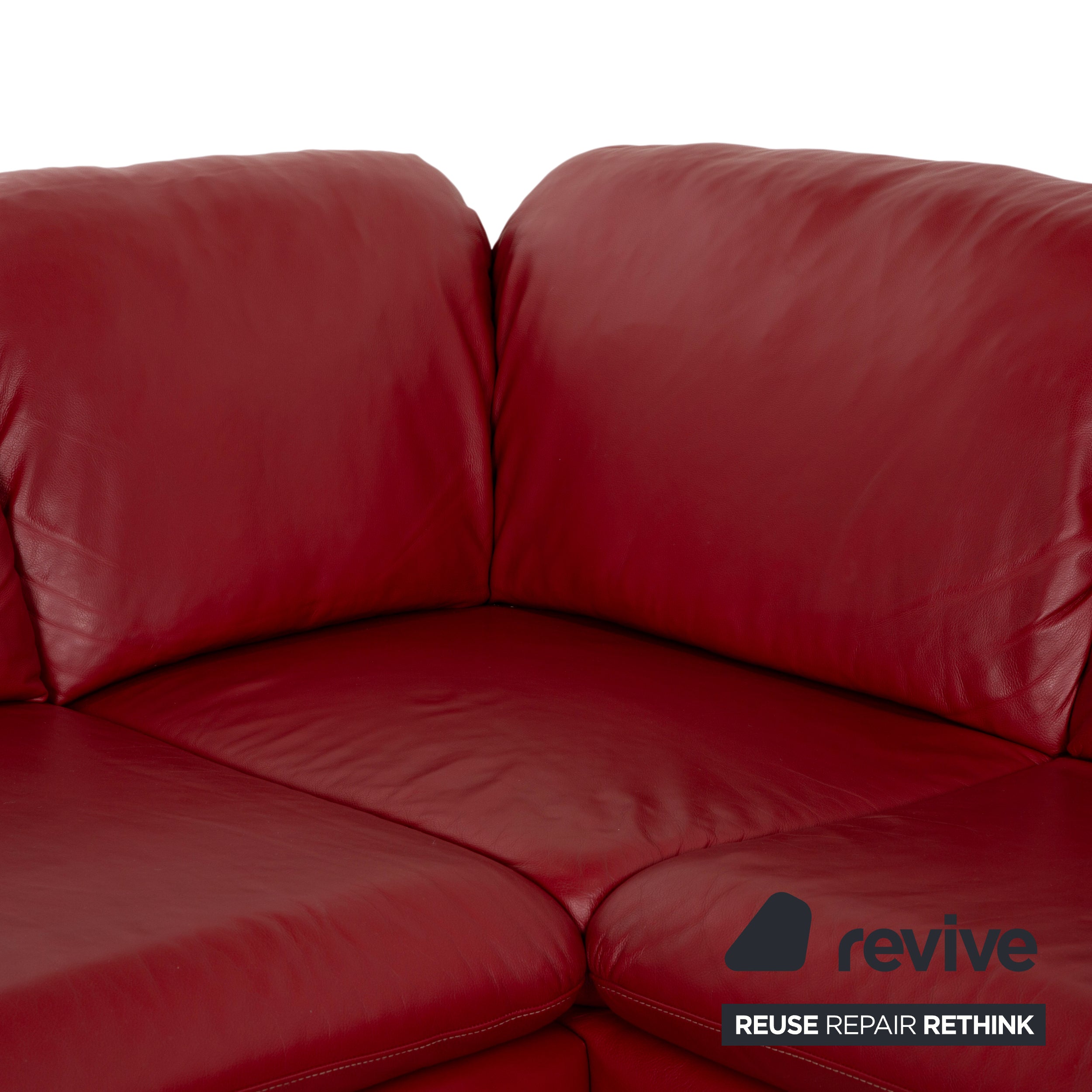 Willi Schillig Leder Chrom Ecksofa Rot Sofa Couch manuelle Funktion
