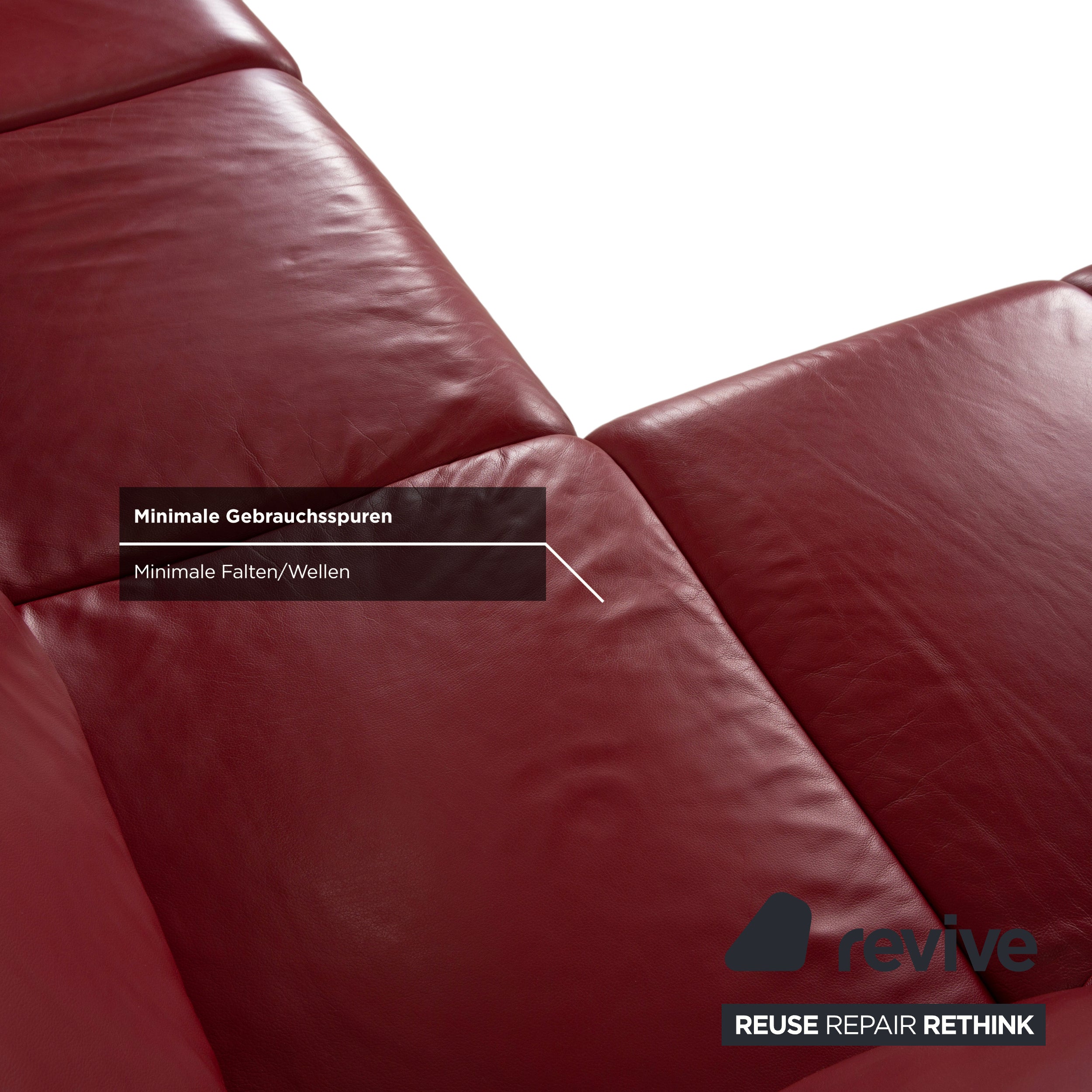 Willi Schillig Leder Chrom Ecksofa Rot Sofa Couch manuelle Funktion