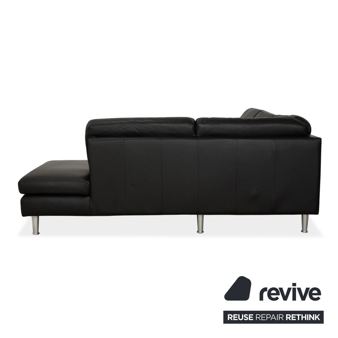 Willi Schillig Leder Ecksofa Schwarz Recamiere rechts Sofa Couch
