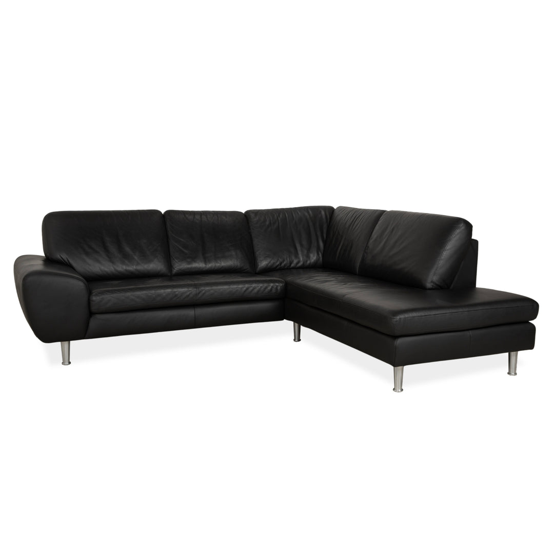 Willi Schillig Leder Ecksofa Schwarz Recamiere rechts Sofa Couch