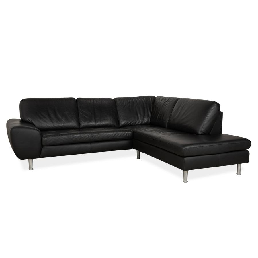 Willi Schillig Leder Ecksofa Schwarz Recamiere rechts Sofa Couch