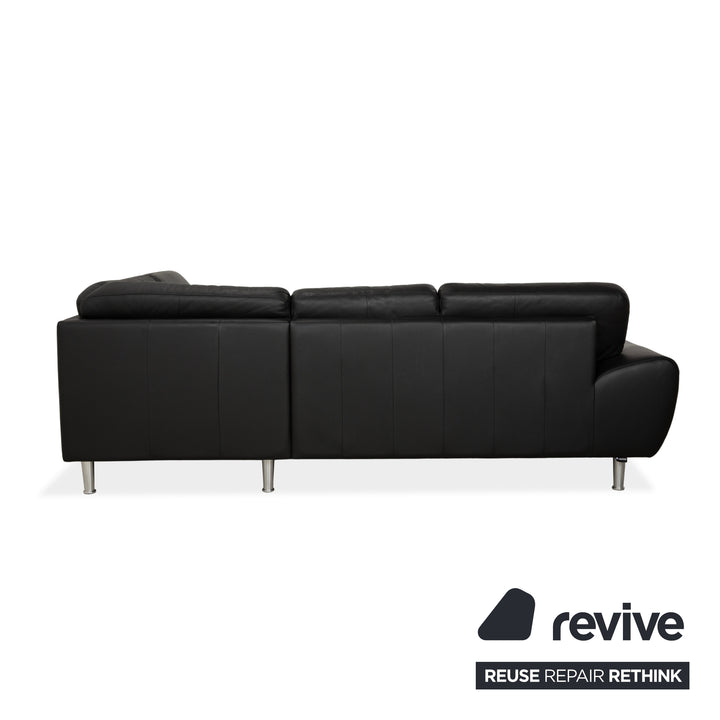 Willi Schillig Leder Ecksofa Schwarz Recamiere rechts Sofa Couch