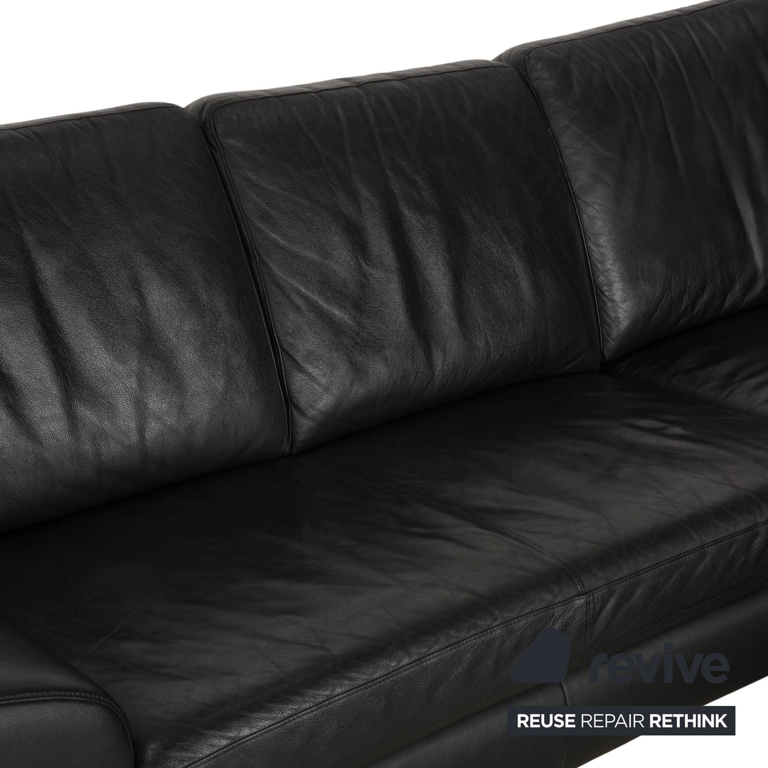 Willi Schillig Leder Ecksofa Schwarz Recamiere rechts Sofa Couch