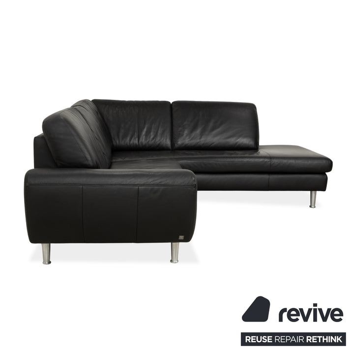 Willi Schillig Leder Ecksofa Schwarz Recamiere rechts Sofa Couch