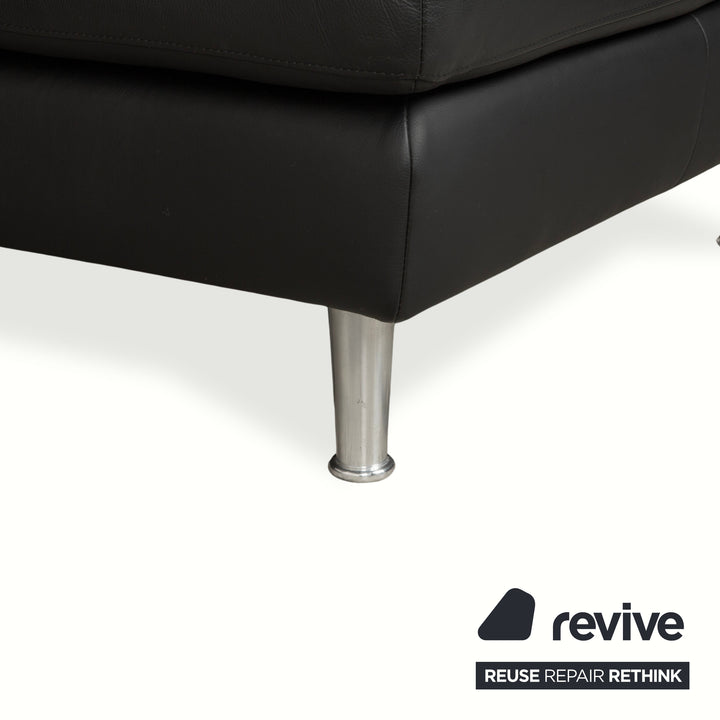 Willi Schillig Leder Ecksofa Schwarz Recamiere rechts Sofa Couch
