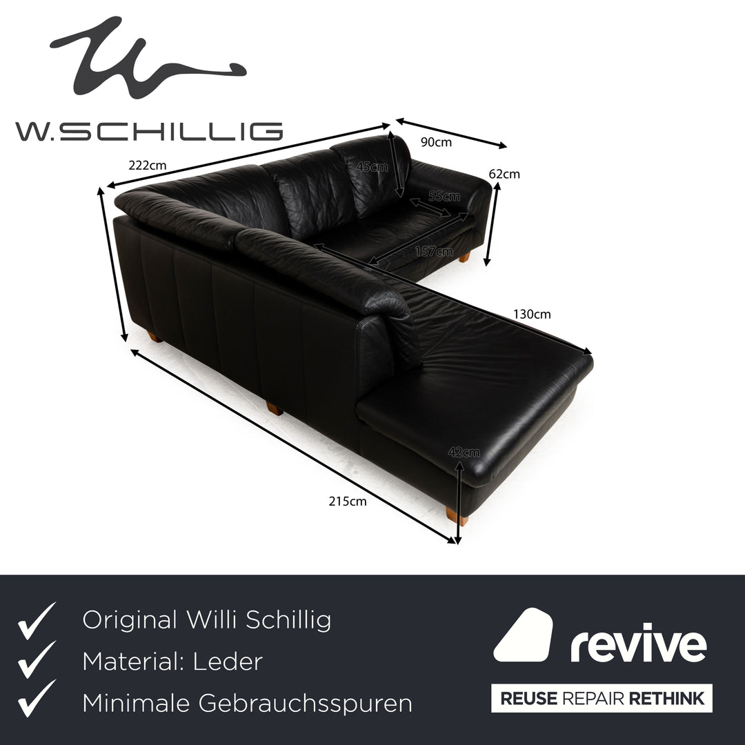 Willi Schillig Leather Corner Sofa Black Sofa Couch