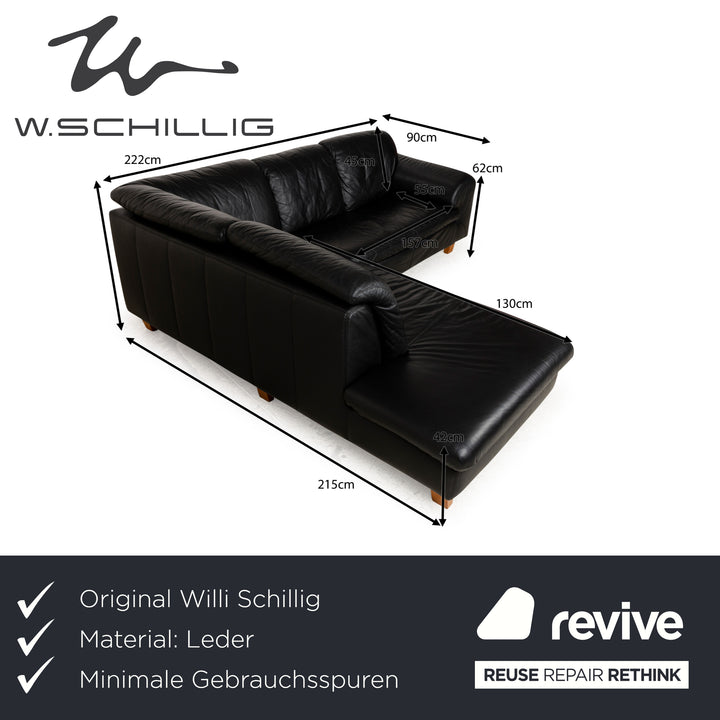 Willi Schillig Leather Corner Sofa Black Sofa Couch