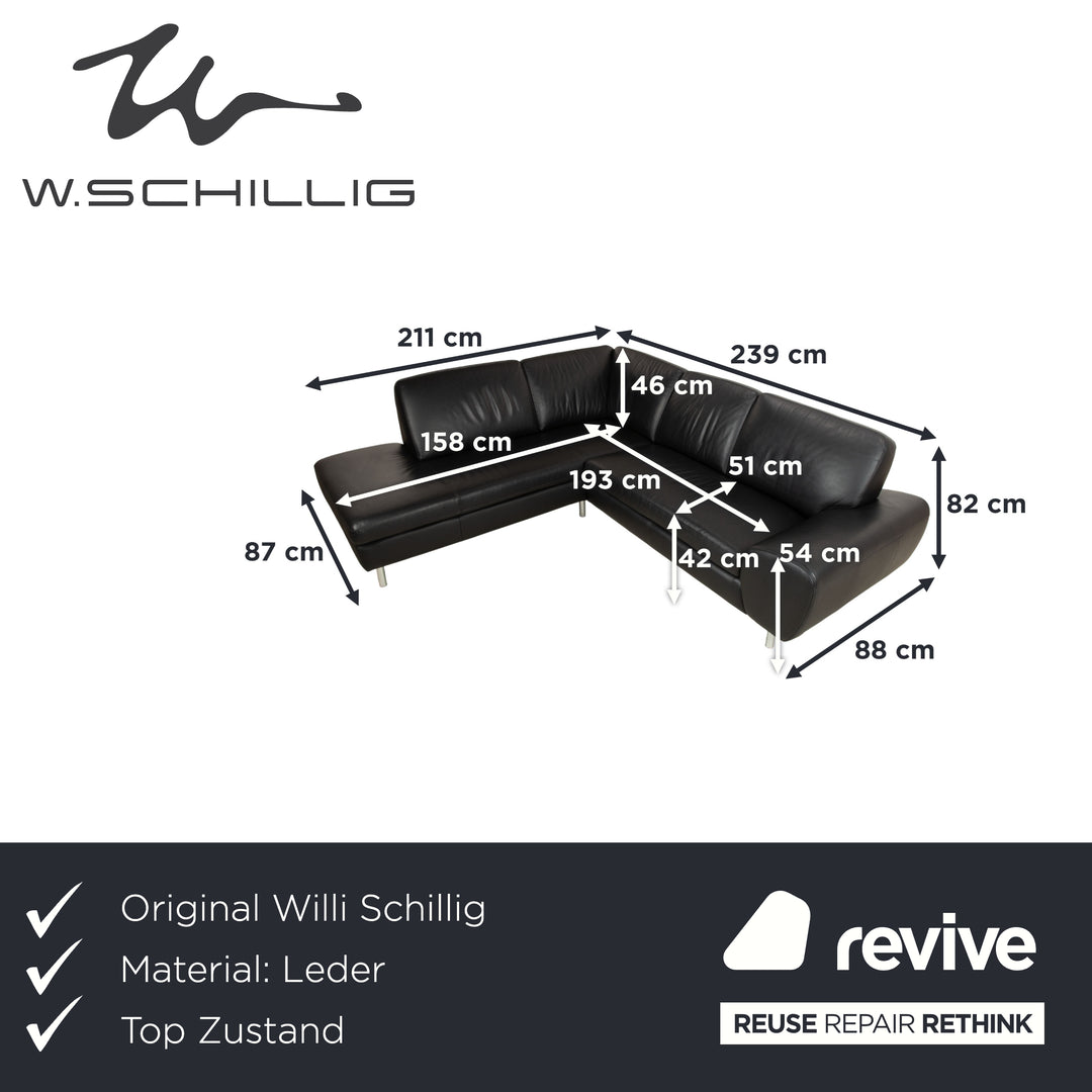 Willi Schillig Leder Ecksofa Schwarz Sofa Couch