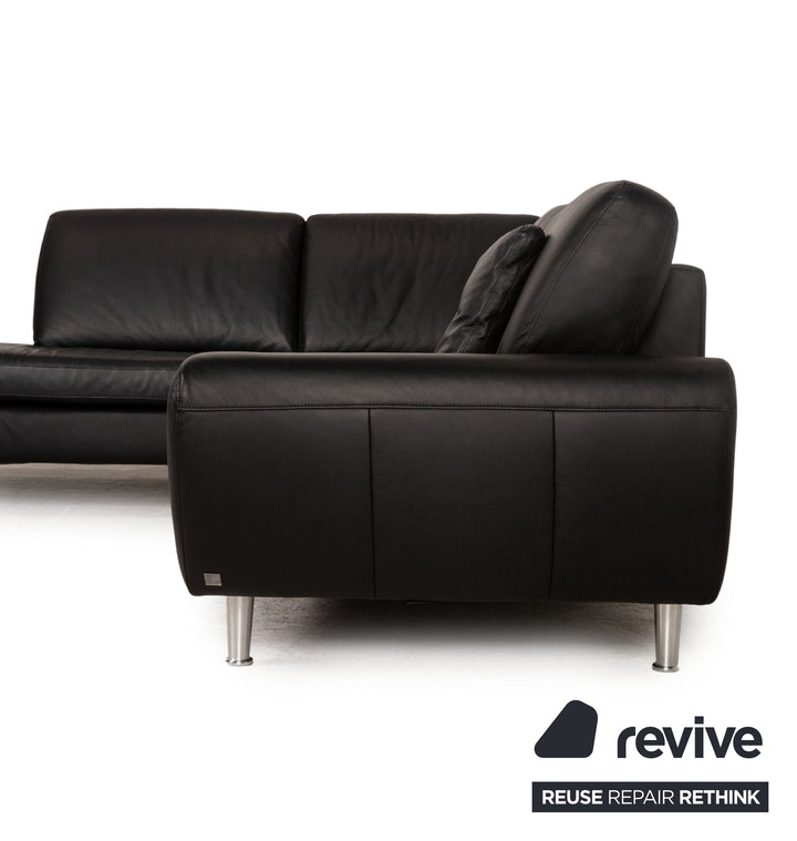 Willi Schillig Leather Corner Sofa Black Sofa Couch