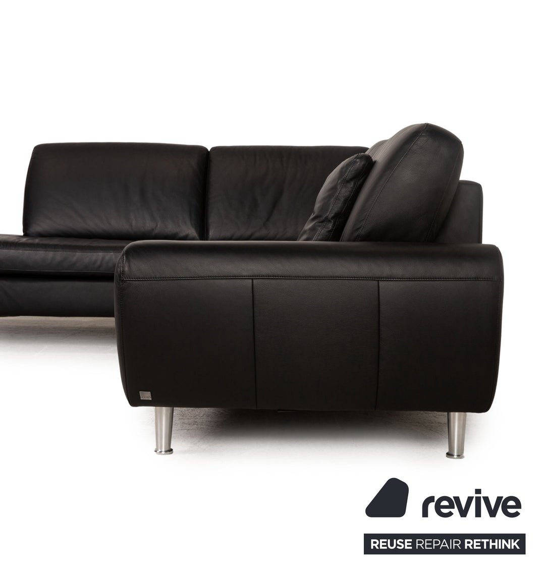 Willi Schillig Leather Corner Sofa Black Sofa Couch
