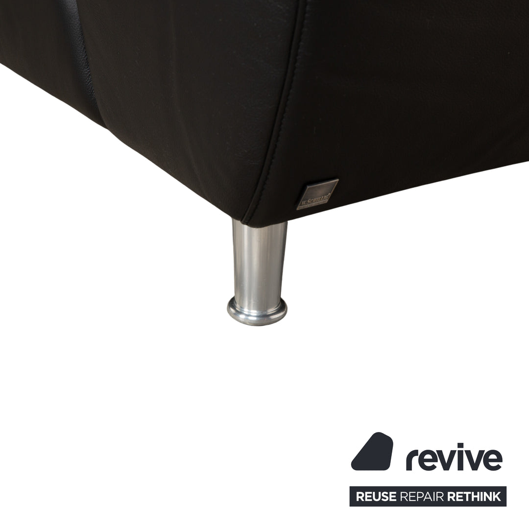 Willi Schillig Canapé d'angle en cuir Noir Canapé Canapé