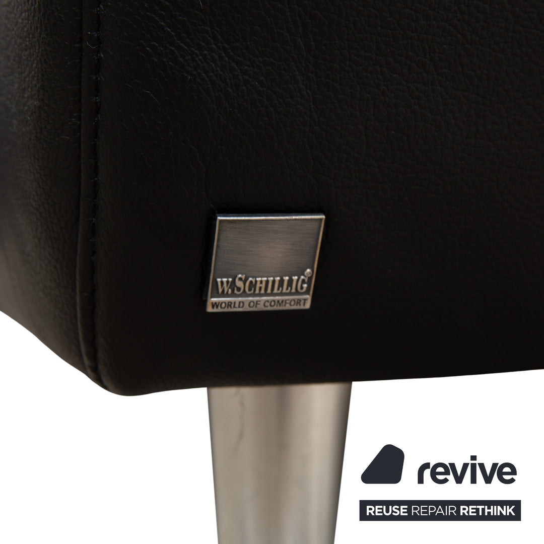 Willi Schillig Canapé d'angle en cuir Noir Canapé Canapé