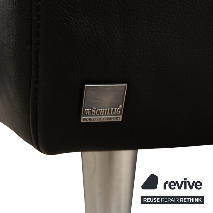 Willi Schillig Canapé d'angle en cuir Noir Canapé Canapé