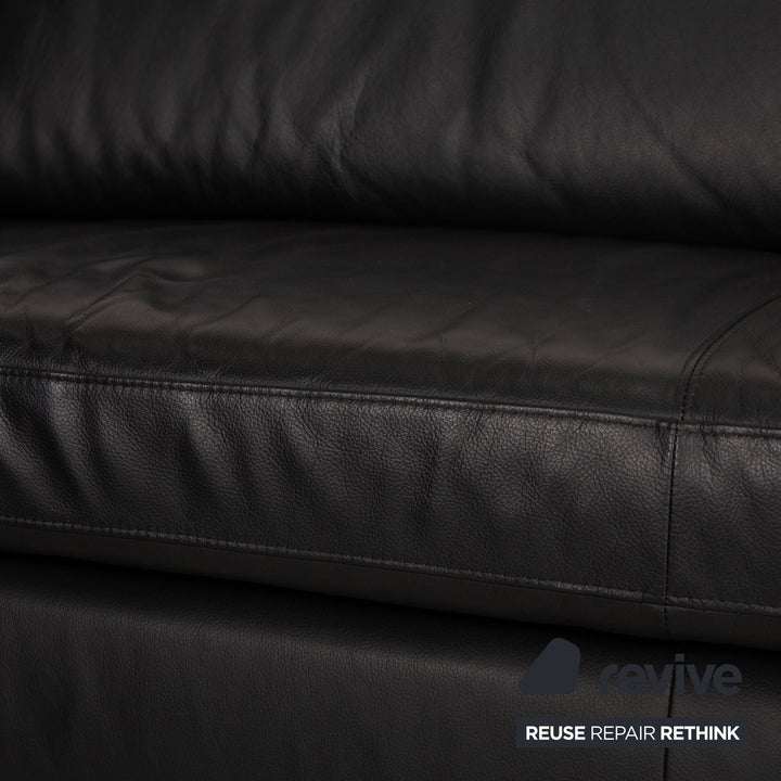 Willi Schillig Leather Corner Sofa Black Sofa Couch
